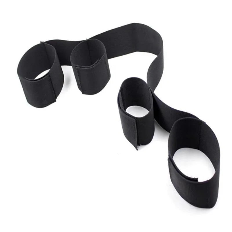 Adult SM Sex Restraint Handcuffs Slave Tools Bdsm No Vibrators Sexy Wrist To Ankle Cuffs Open Leg Hand Toys Bondage For Couples